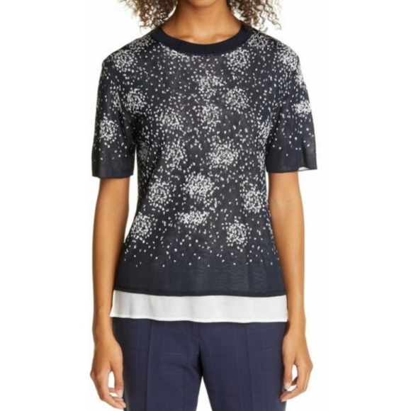 Boss Hugo Boss Womens Fiolette Short Sleeve Top | Size XS | Midmight Blue - Picture 1 of 9
